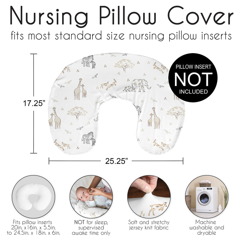 Serengeti Animals Collection Nursing Breastfeeding Pillow Cover