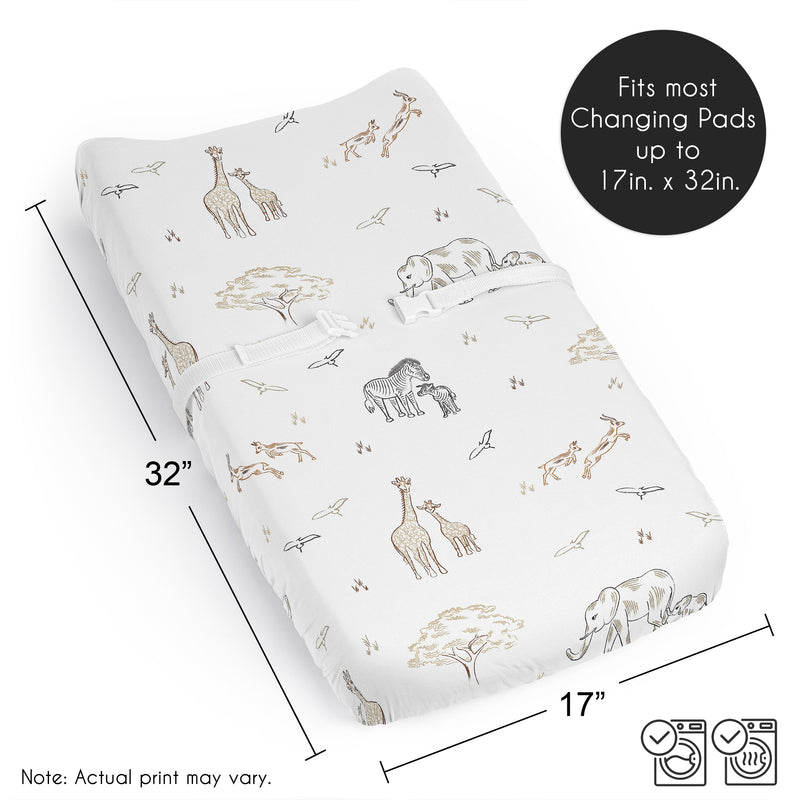 Serengeti Animals Collection Changing Pad Cover Sheet