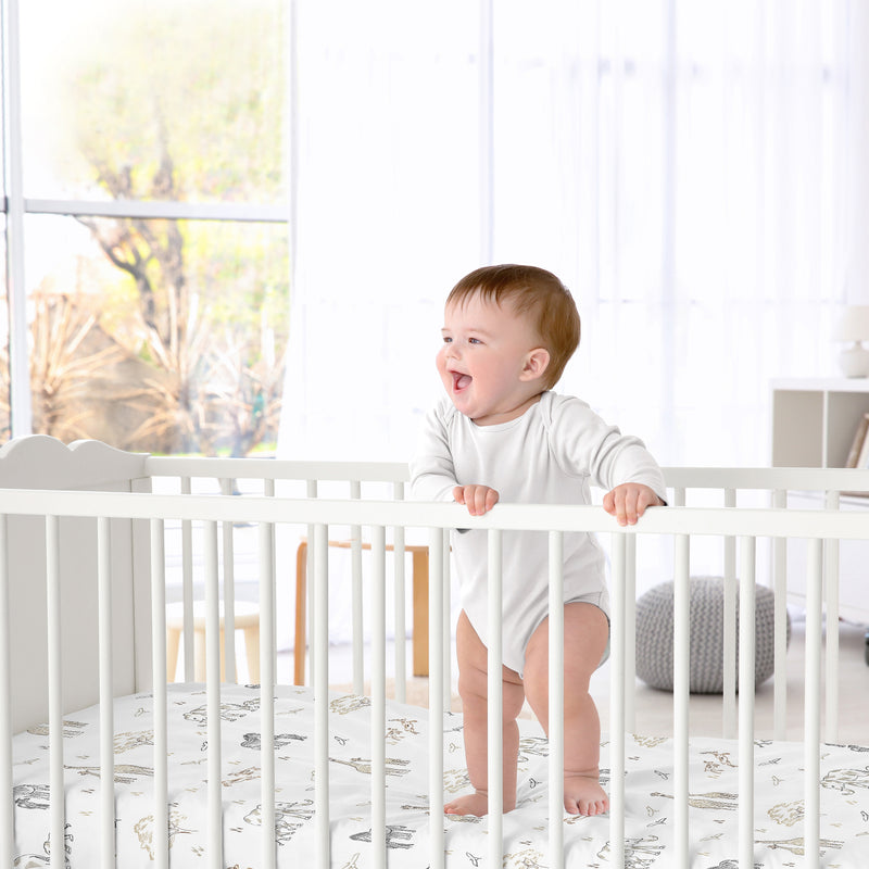 Serengeti Animals Collection Satin Fitted Crib Sheet