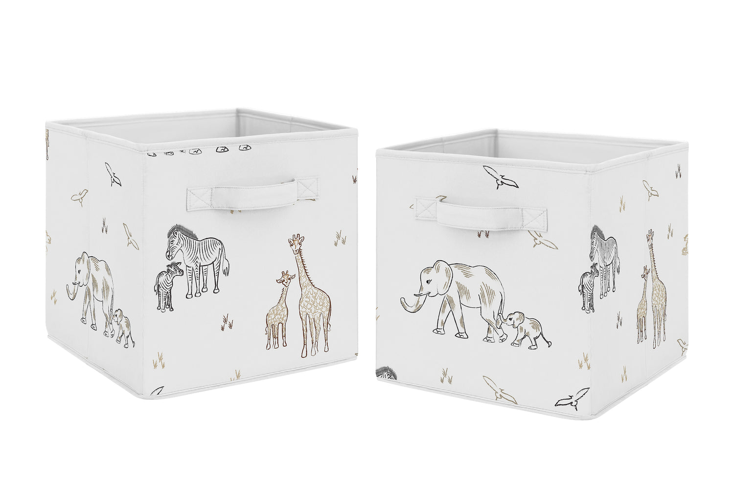 Serengeti Animals Collection Foldable Fabric Storage Bins