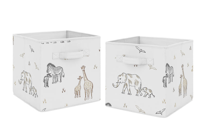 Serengeti Animals Collection Foldable Fabric Storage Bins