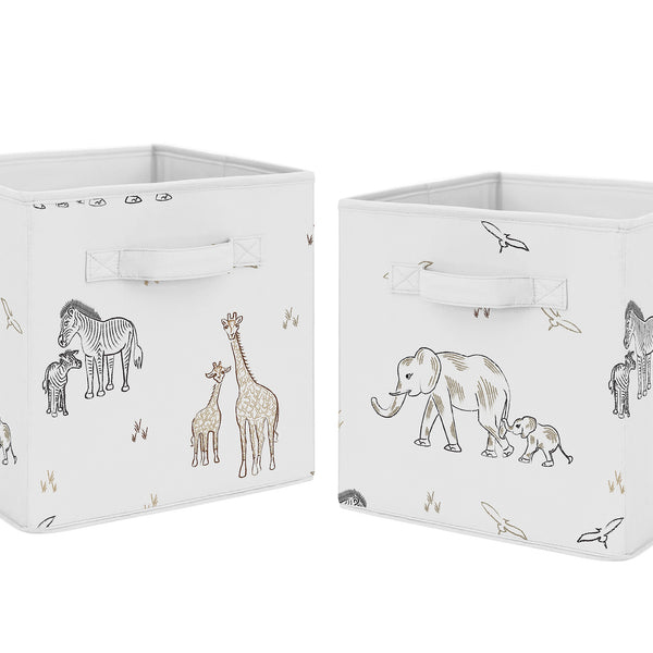 Serengeti Animals Collection Foldable Fabric Storage Bins