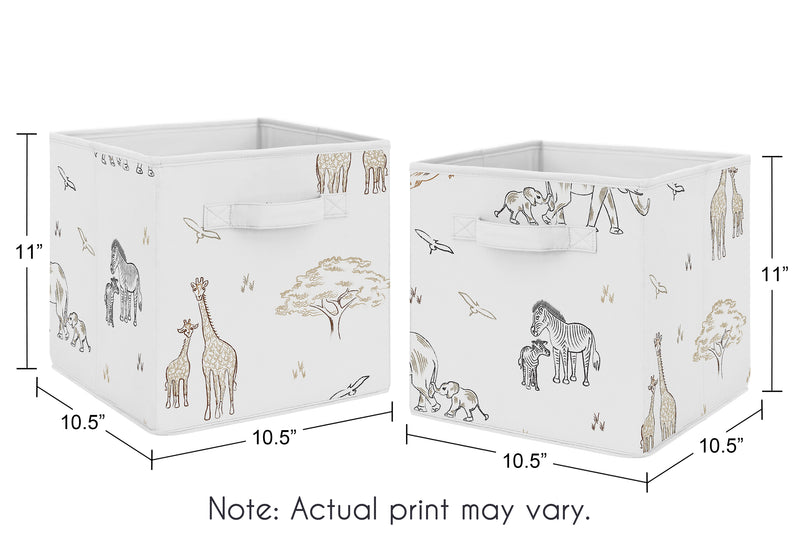 Serengeti Animals Collection Foldable Fabric Storage Bins