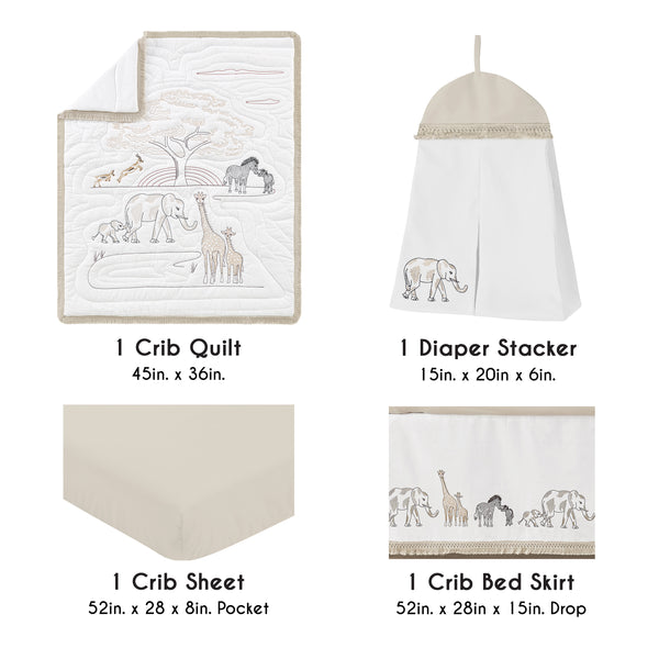Serengeti Animals Collection 4 Piece Crib Bedding alternate view