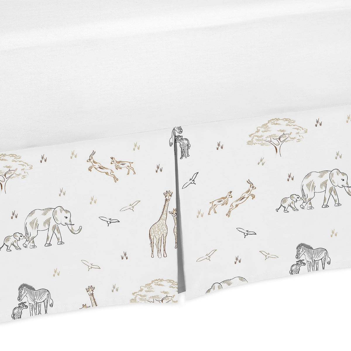 Serengeti Animals Collection Crib Bed Skirt