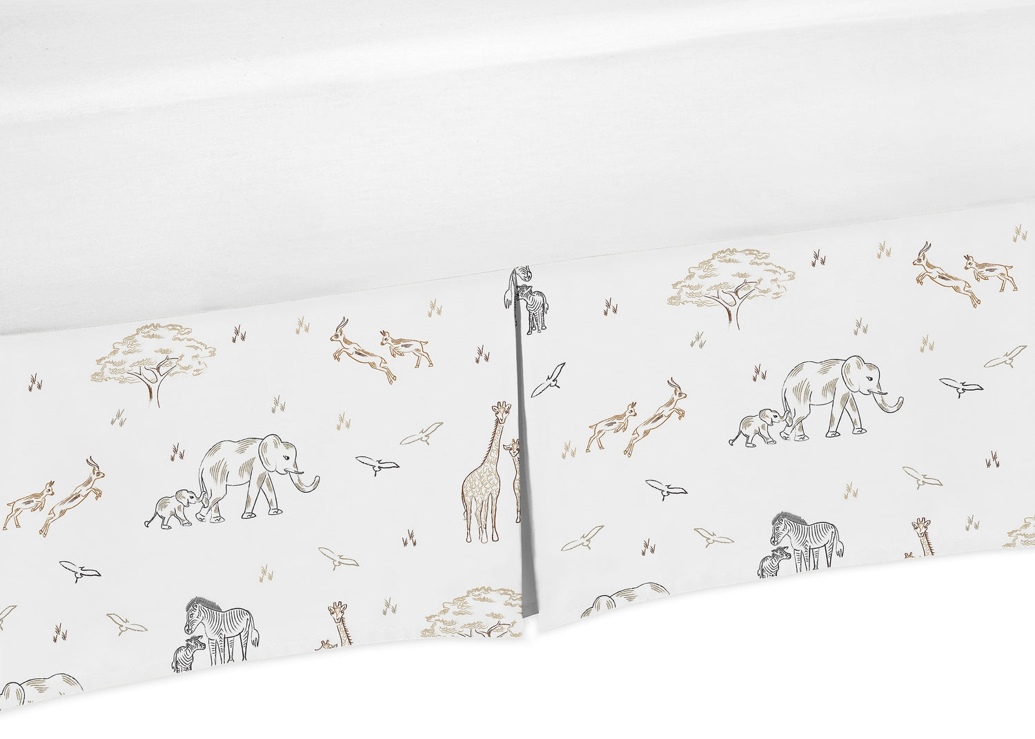 Serengeti Animals Collection Crib Bed Skirt