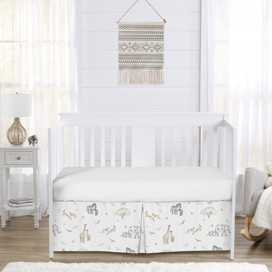 Serengeti Animals Collection Crib Bed Skirt