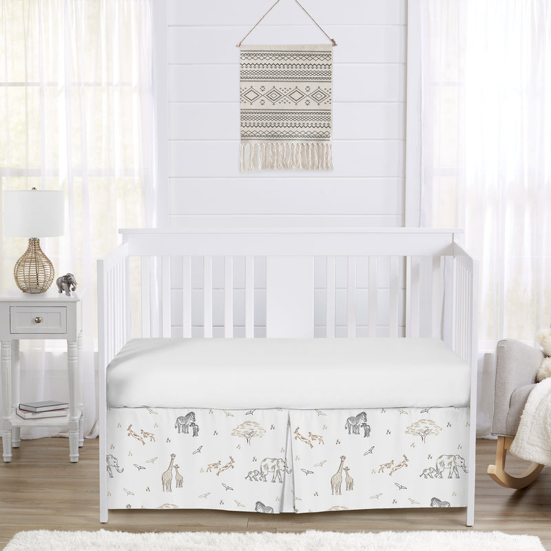 Serengeti Animals Collection Crib Bed Skirt