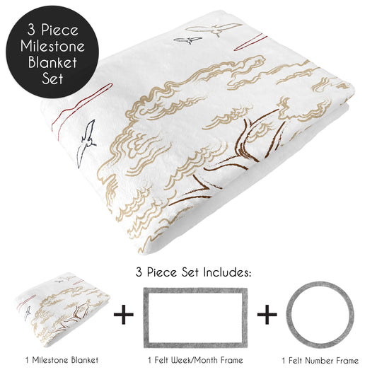 Serengeti Animals Collection Monthly Milestone Baby Blanket