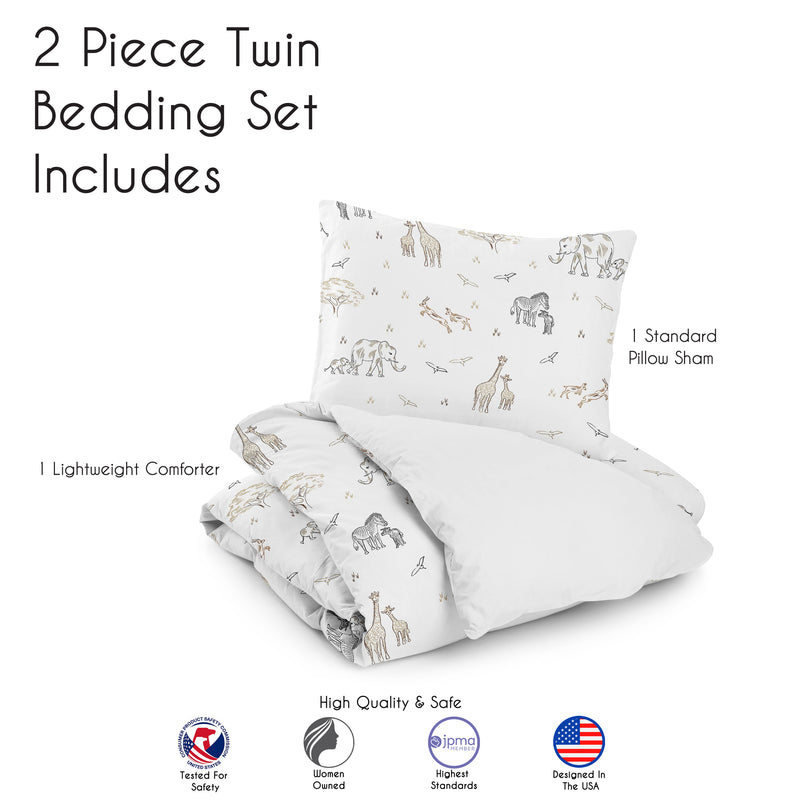 Serengeti Animals Collection Twin Bedding