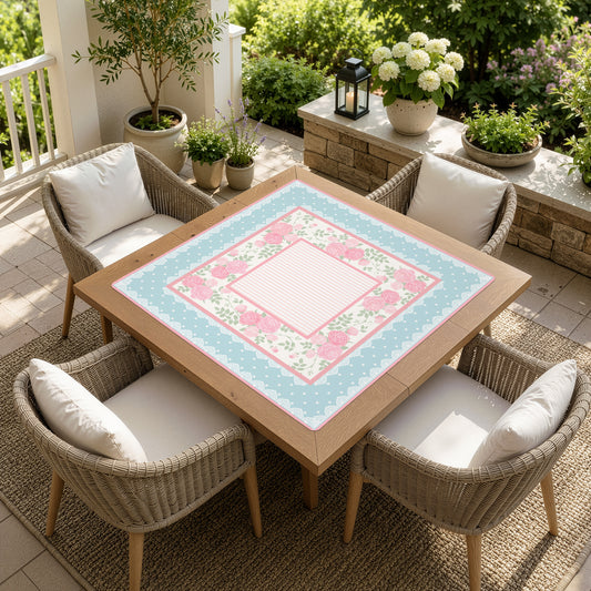 Pink Shabby Chic Collection Mahjong Mat for Table - Shipped Rolled