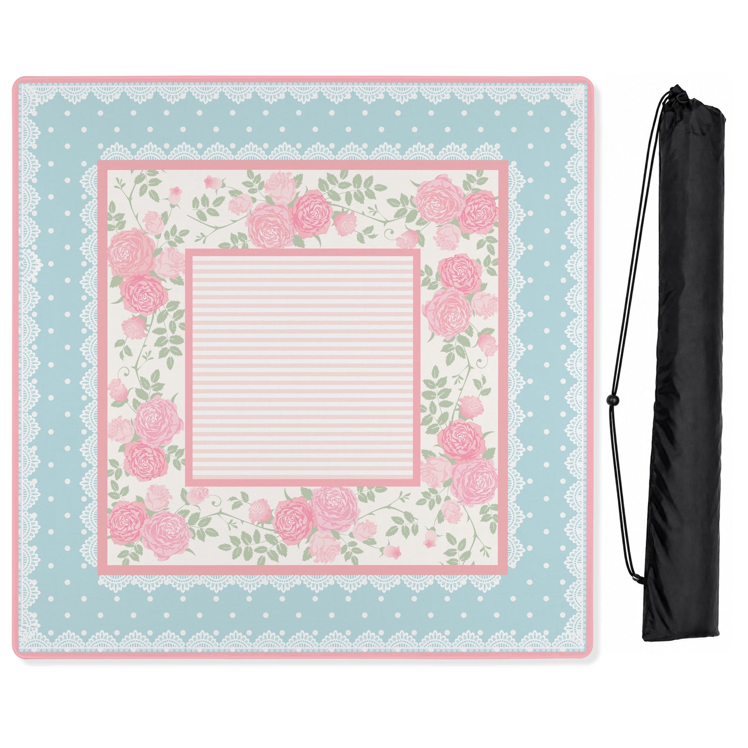 Pink Shabby Chic Collection Mahjong Mat for Table - Shipped Rolled