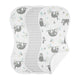 Sloth Aqua and Grey Collection Absorbent Burp Cloths - 3 Pack Set
