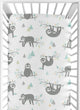 Sloth Aqua And Grey Collection Crib Sheet