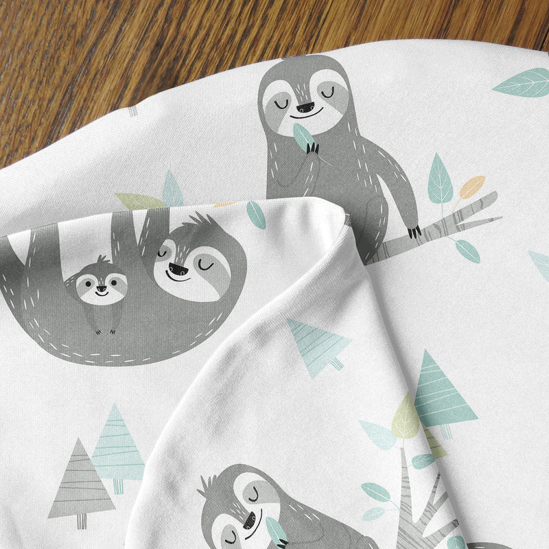 Sloth Aqua and Grey Collection Nursing Breastfeeding Pillow Cover