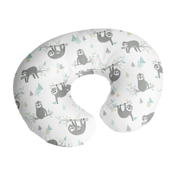Sloth Aqua and Grey Collection Nursing Breastfeeding Pillow Cover