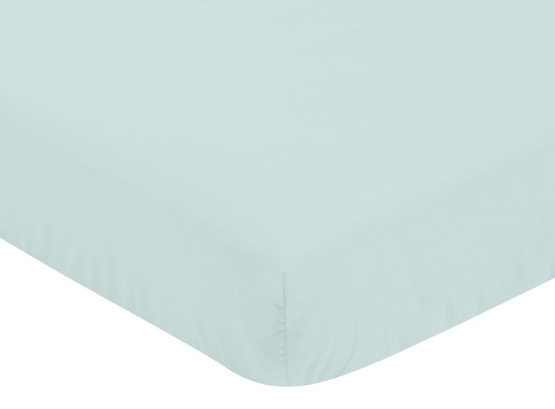 Sloth Aqua And Grey Collection 4 Piece Bumperless Crib Bedding