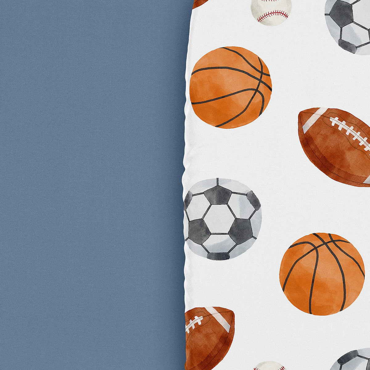 Watercolor Sports Theme Collection 2 Pack Baby Bassinet Fitted Sheets