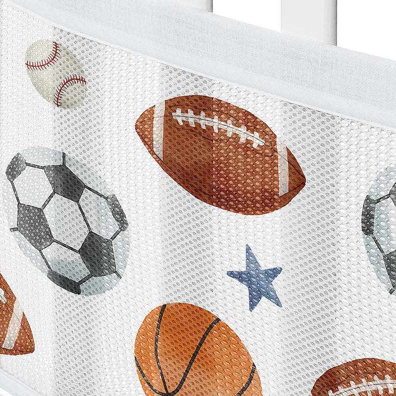 Watercolor Sports Theme Collection Sweet Jojo Designs + BreathableBaby Breathable Mesh Crib Liner