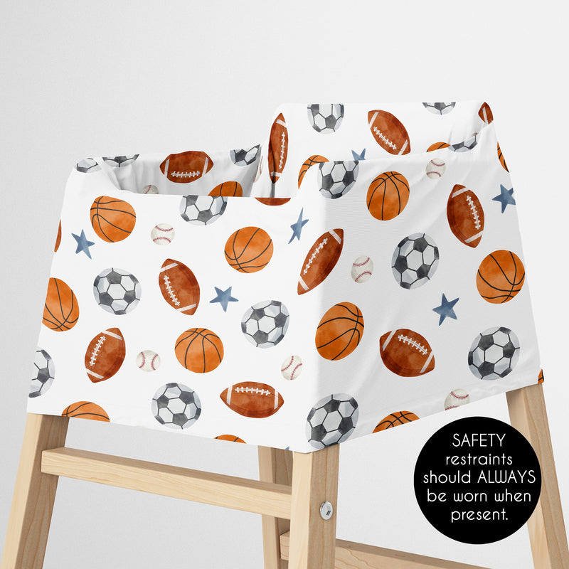 Watercolor Sports Theme Collection Multi Use Baby Car Seat and Nursing Cover