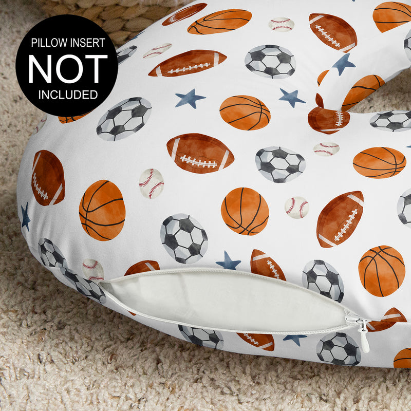 Watercolor Sports Theme Collection Nursing Breastfeeding Pillow Cover
