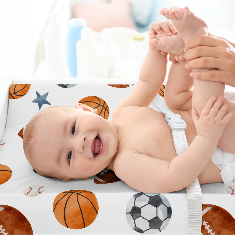 Watercolor Sports Theme Collection Changing Pad Cover Sheet