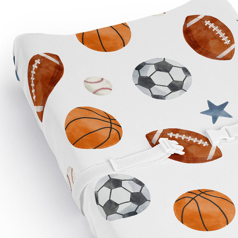 Watercolor Sports Theme Collection Changing Pad Cover Sheet