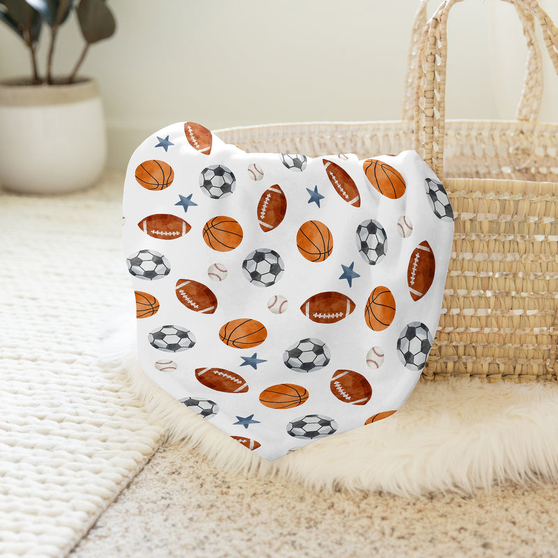 Watercolor Sports Theme Collection Baby Swaddle Blanket