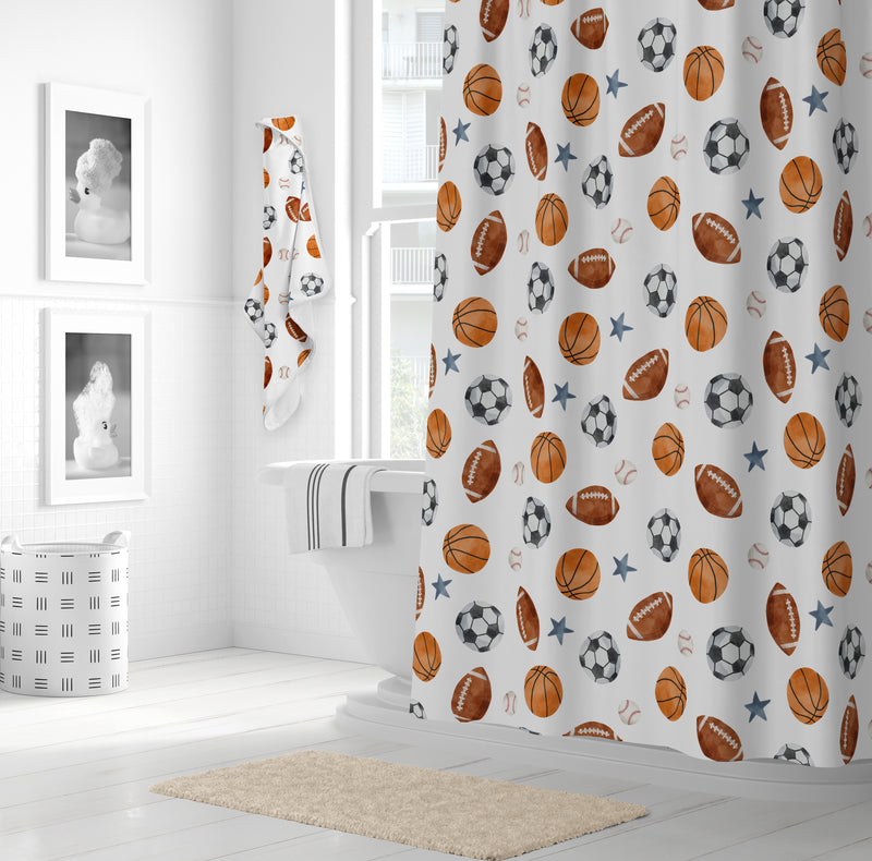 Watercolor Sports Theme Collection Hooded Baby Towels - Toddler Bath Towel