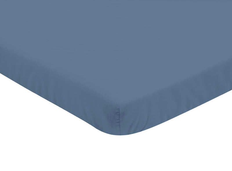 Watercolor Sports Themed Collection Mini Crib Sheet - Solid Slate Blue