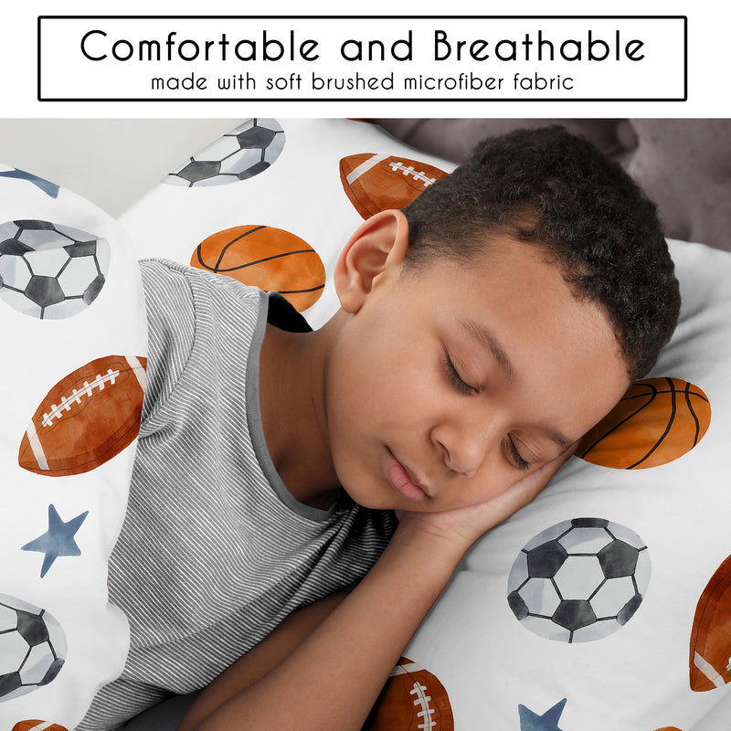 Watercolor Sports Theme Collection Full/Queen Bedding