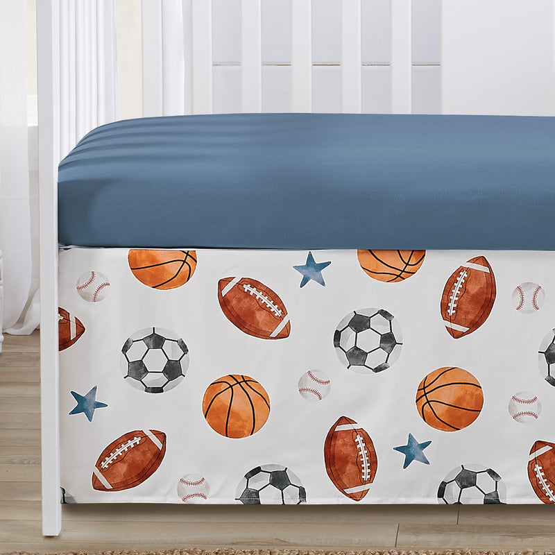 Watercolor Sports Theme Collection Sweet Jojo Designs 6 Piece Crib Bedding + BreathableBaby Breathable Mesh Liner