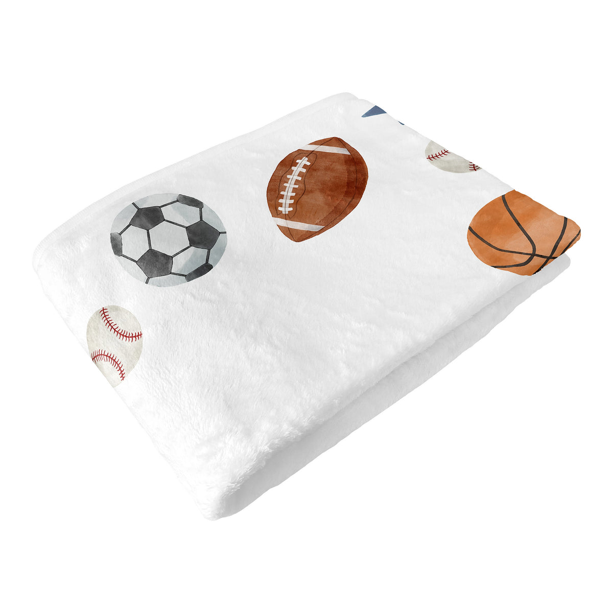 Watercolor Sports Theme Monthly Milestone Baby Blanket