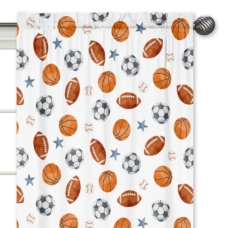 Watercolor Sports Theme Window Panels - Set of 2