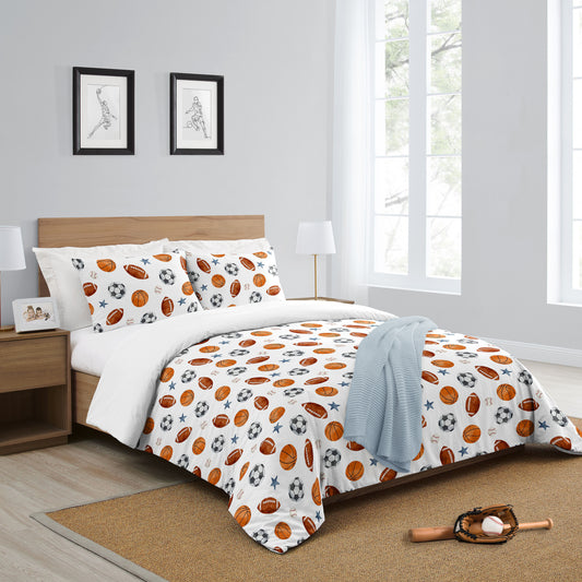 Watercolor Sports Theme Collection Full/Queen Bedding