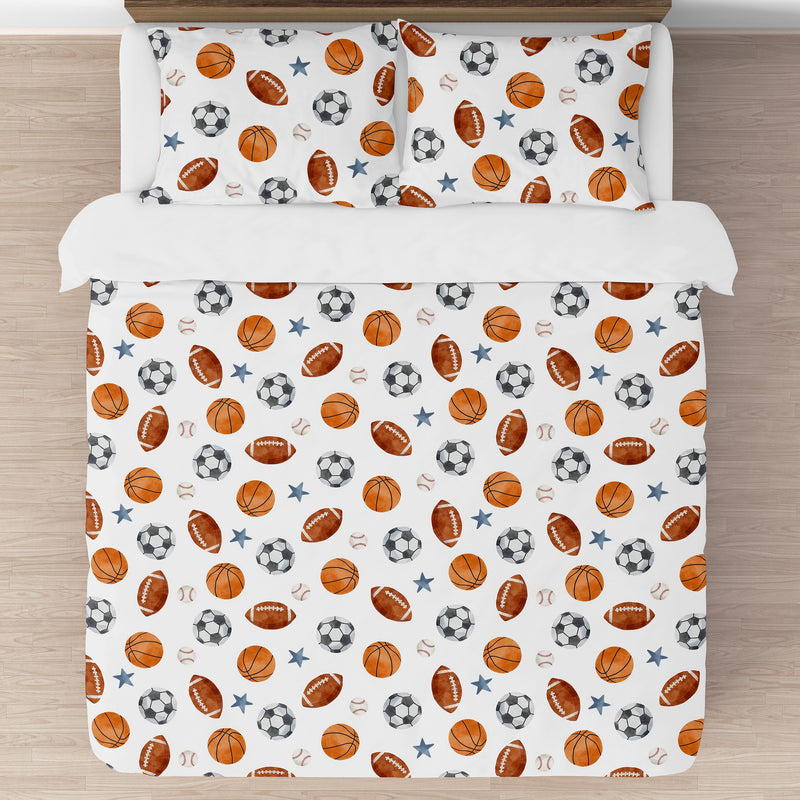 Watercolor Sports Theme Collection Full/Queen Bedding