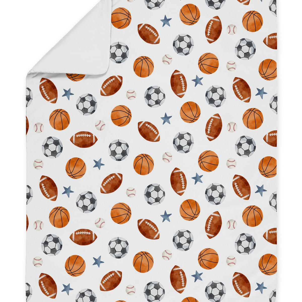 Watercolor Sports Theme Toddler Bedding