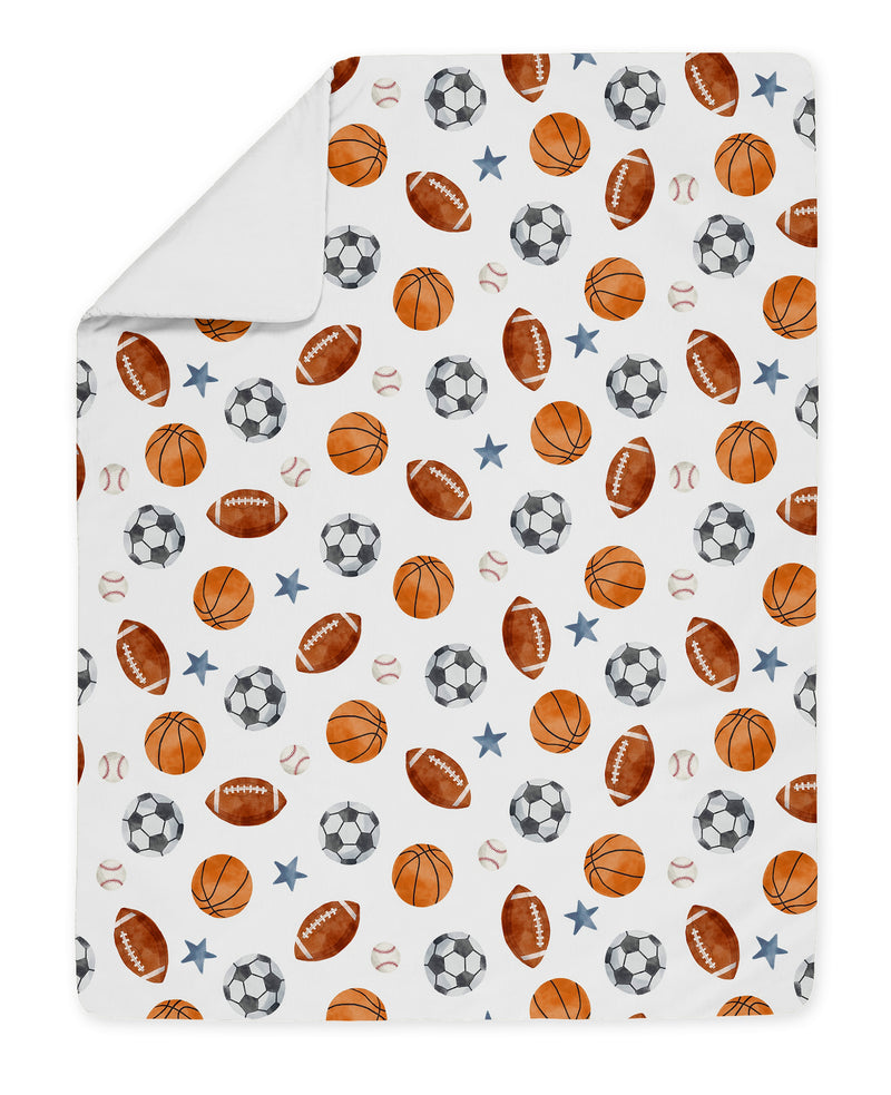 Watercolor Sports Theme Toddler Bedding