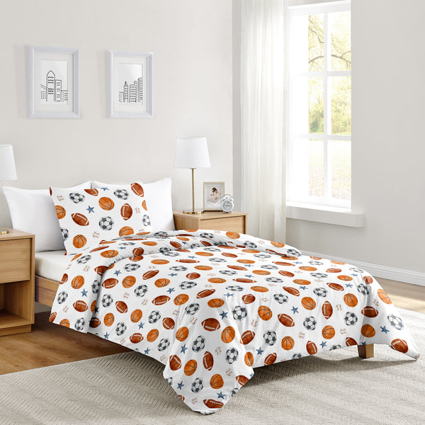 Watercolor Sports Theme Twin Bedding