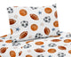 Watercolor Sports Theme Twin Sheet Set