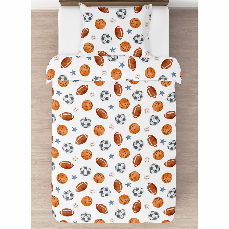 Watercolor Sports Theme Twin Bedding