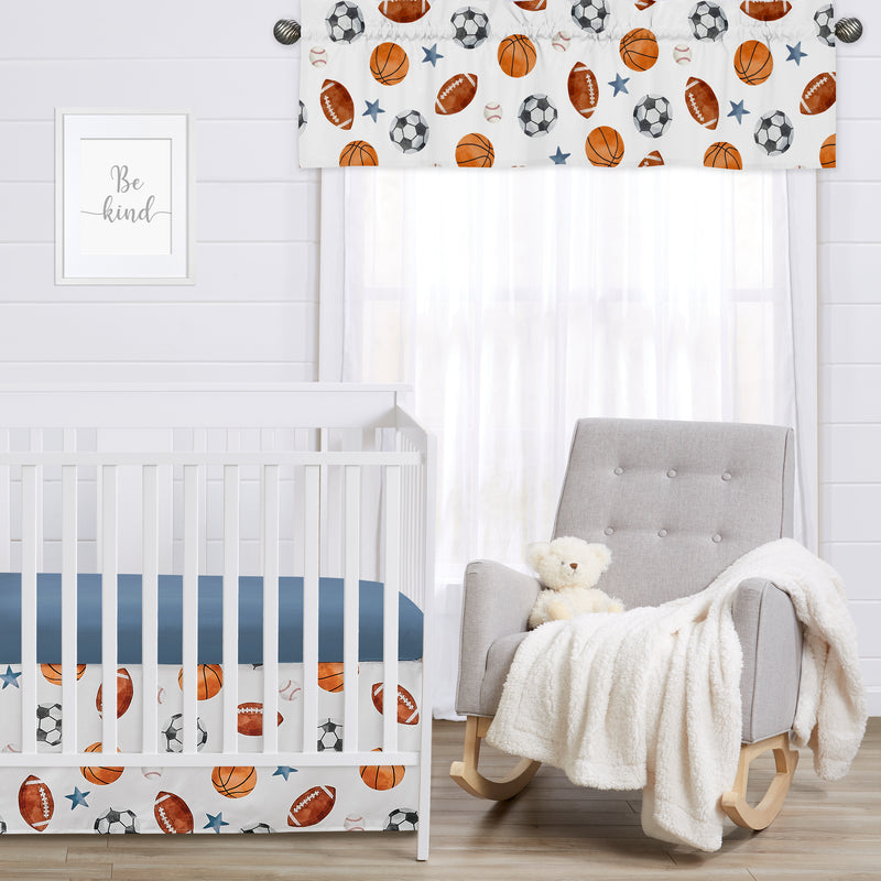 Watercolor Sports Theme Collection Window Valance