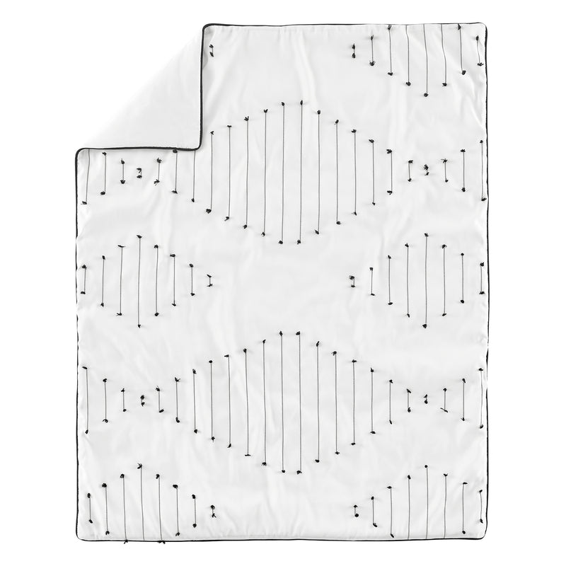 Boho Stitch Black and White Collection 4 Piece Crib Bedding