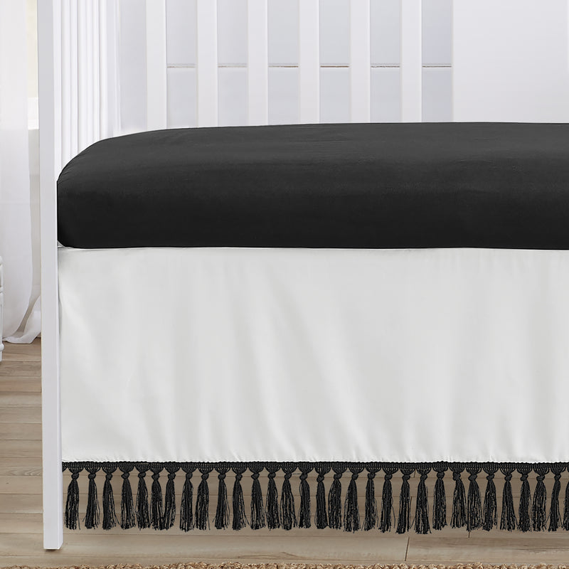 Boho Stitch Black and White Collection 4 Piece Crib Bedding
