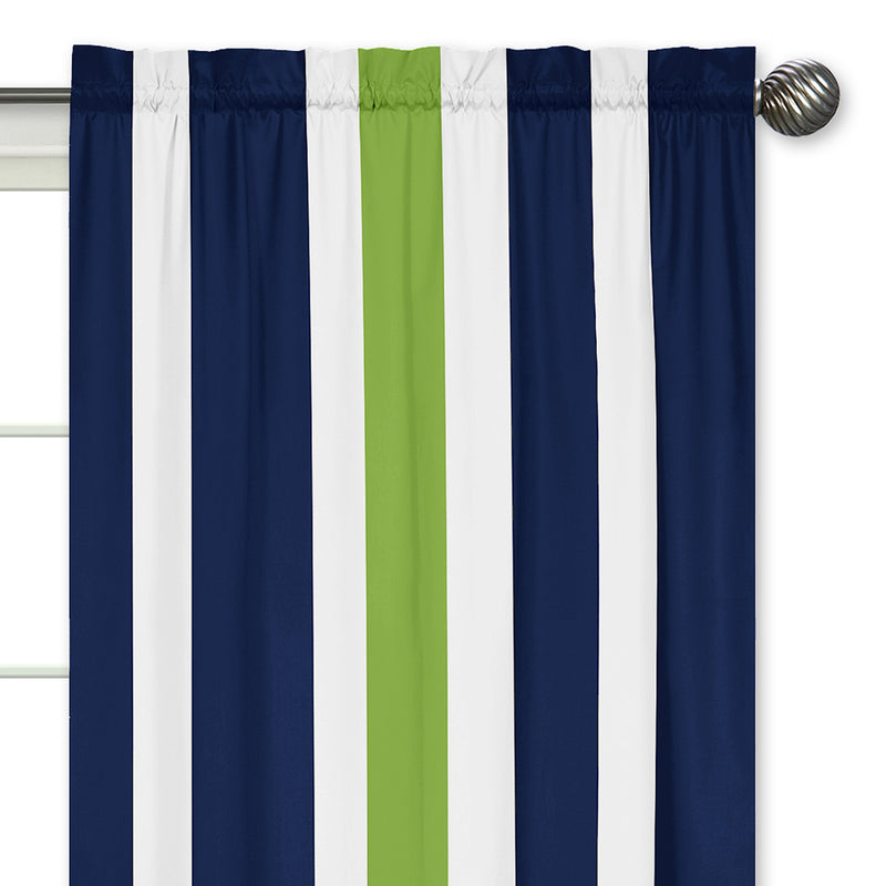 Window Panels for Stripe Navy and Lime Collection  - Set of 2