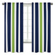 Window Panels for Stripe Navy and Lime Collection  - Set of 2