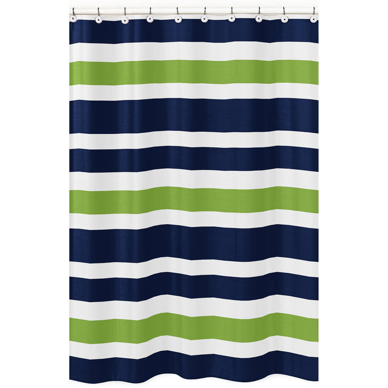 Stripe Navy and Lime Collection Shower Curtain