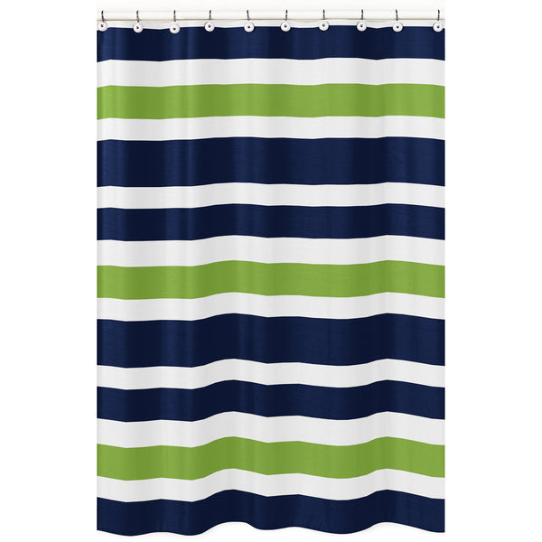 Stripe Navy and Lime Collection Shower Curtain