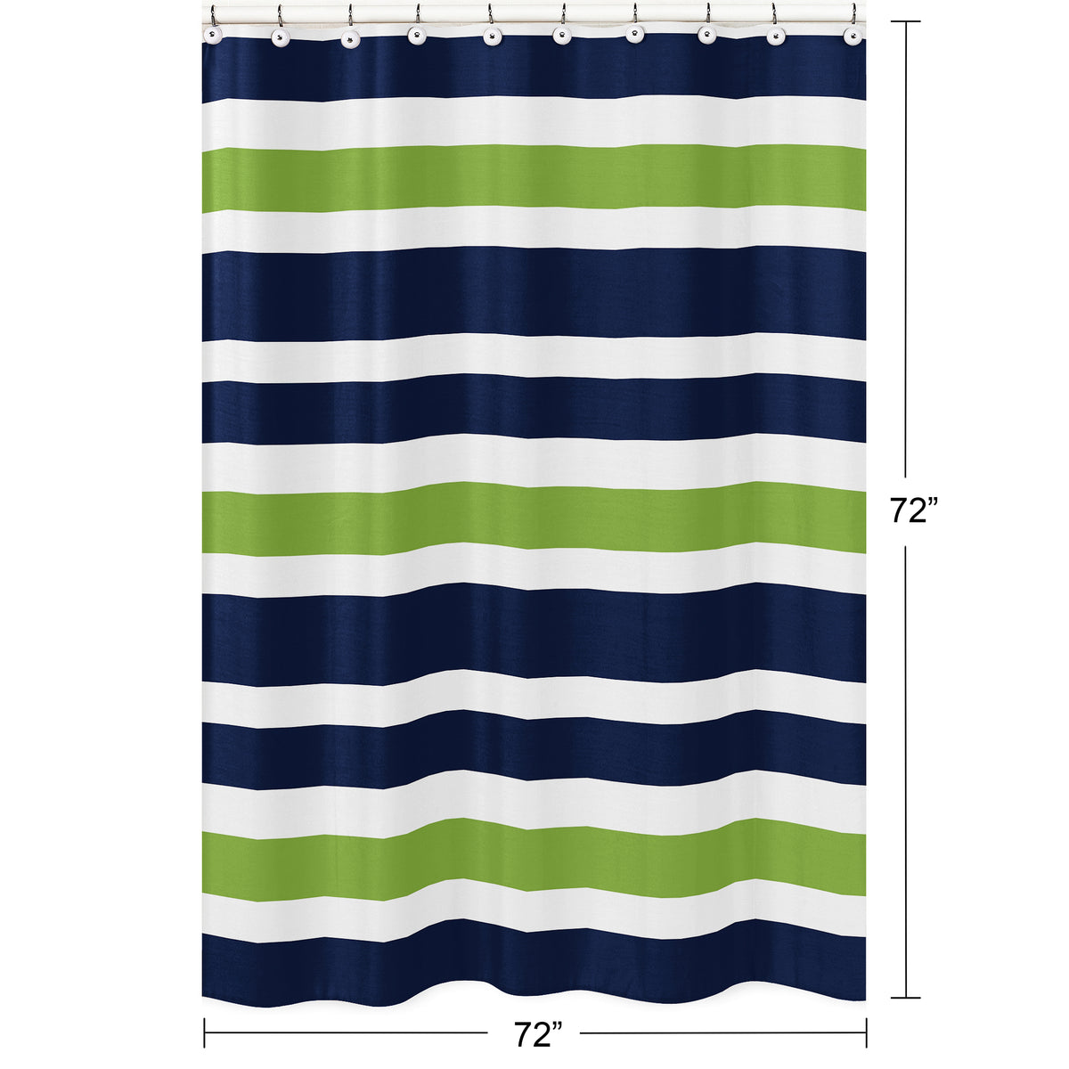 Stripe Navy and Lime Collection Shower Curtain