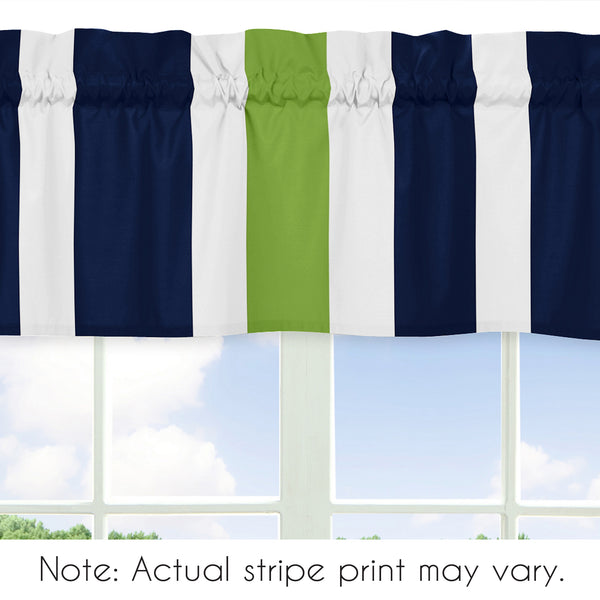 Stripe Navy and Lime Collection Window Valance